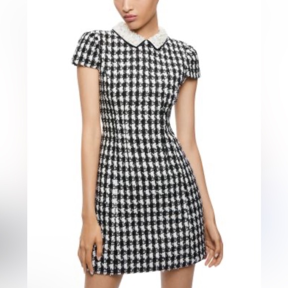 Alice + Olivia Dresses & Skirts - Alice + Olivia Black and White Velia Houndstooth Mini Dress